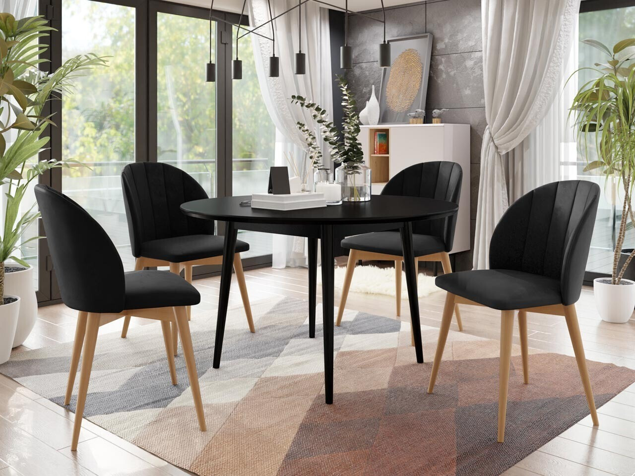 Eetkamerset Racine 127 (Bruin + Magic Velvet 2219)