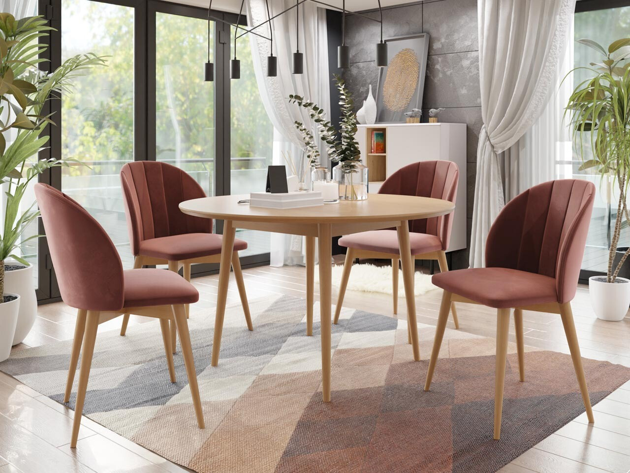 Eetkamerset Racine 127 (Bruin + Magic Velvet 2258)