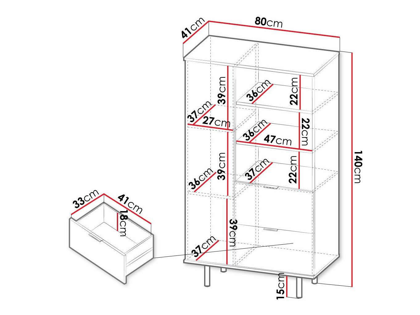 Boekenkast Virdomi 103 (Kasjmier)