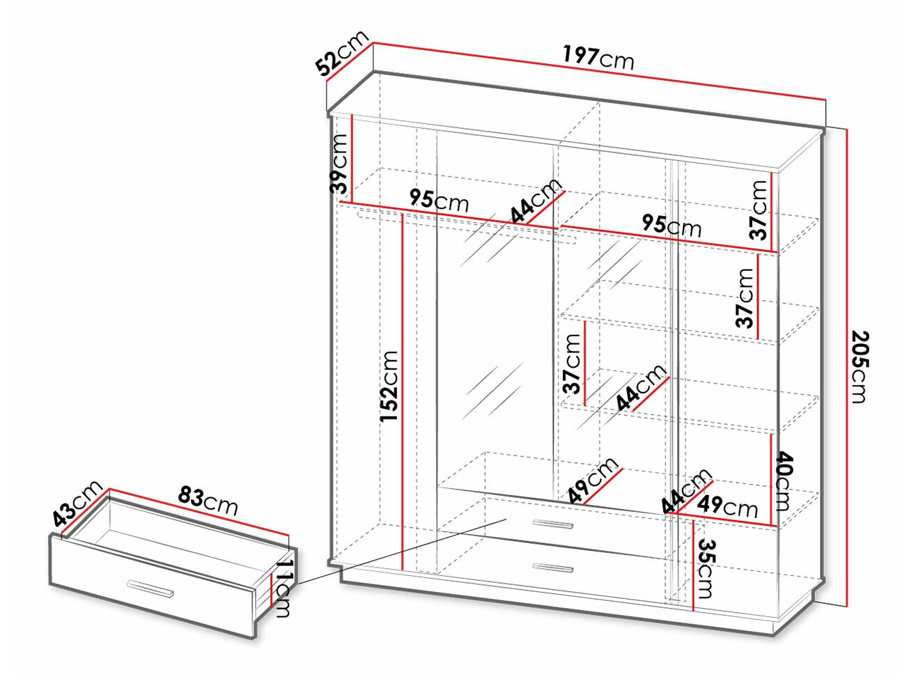 Kledingkast Tenodeu 121