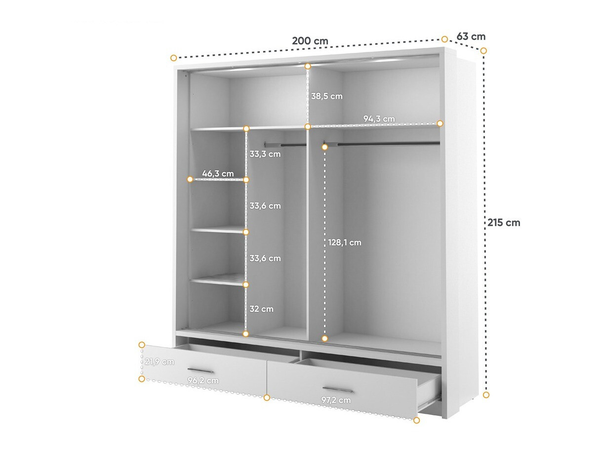 Kledingkast Fresno 104 (Wit)