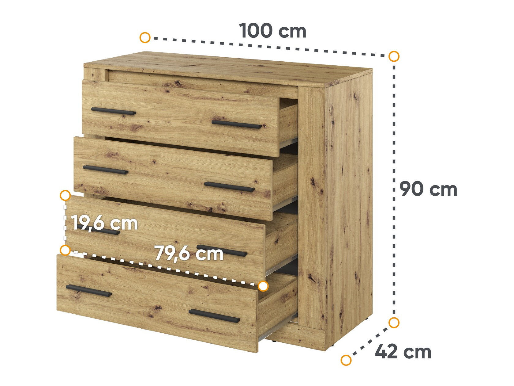 Ladekast Fresno 108 (Artisan eiken)