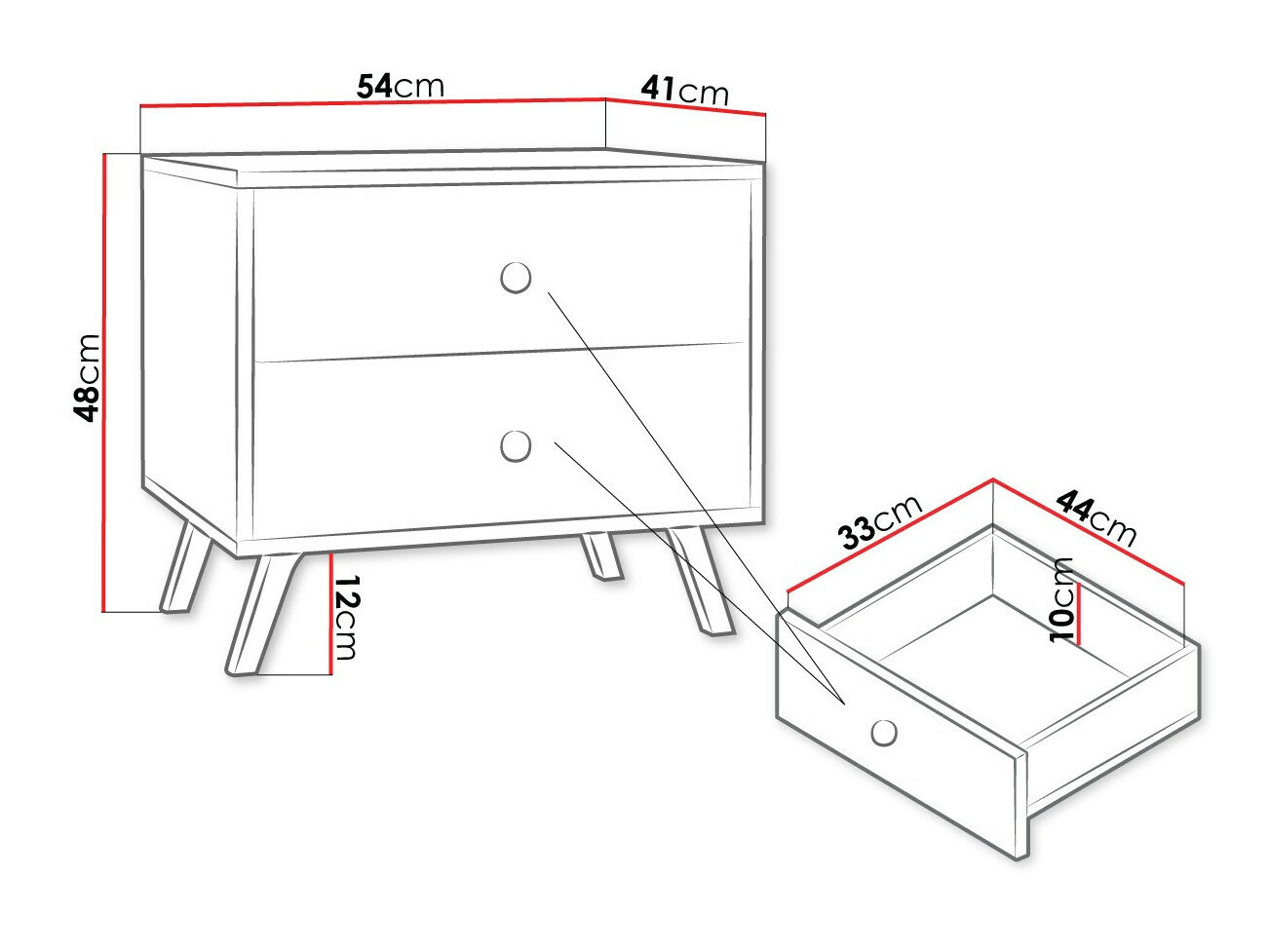 Nachtkastje Monfera 101 (Wit)