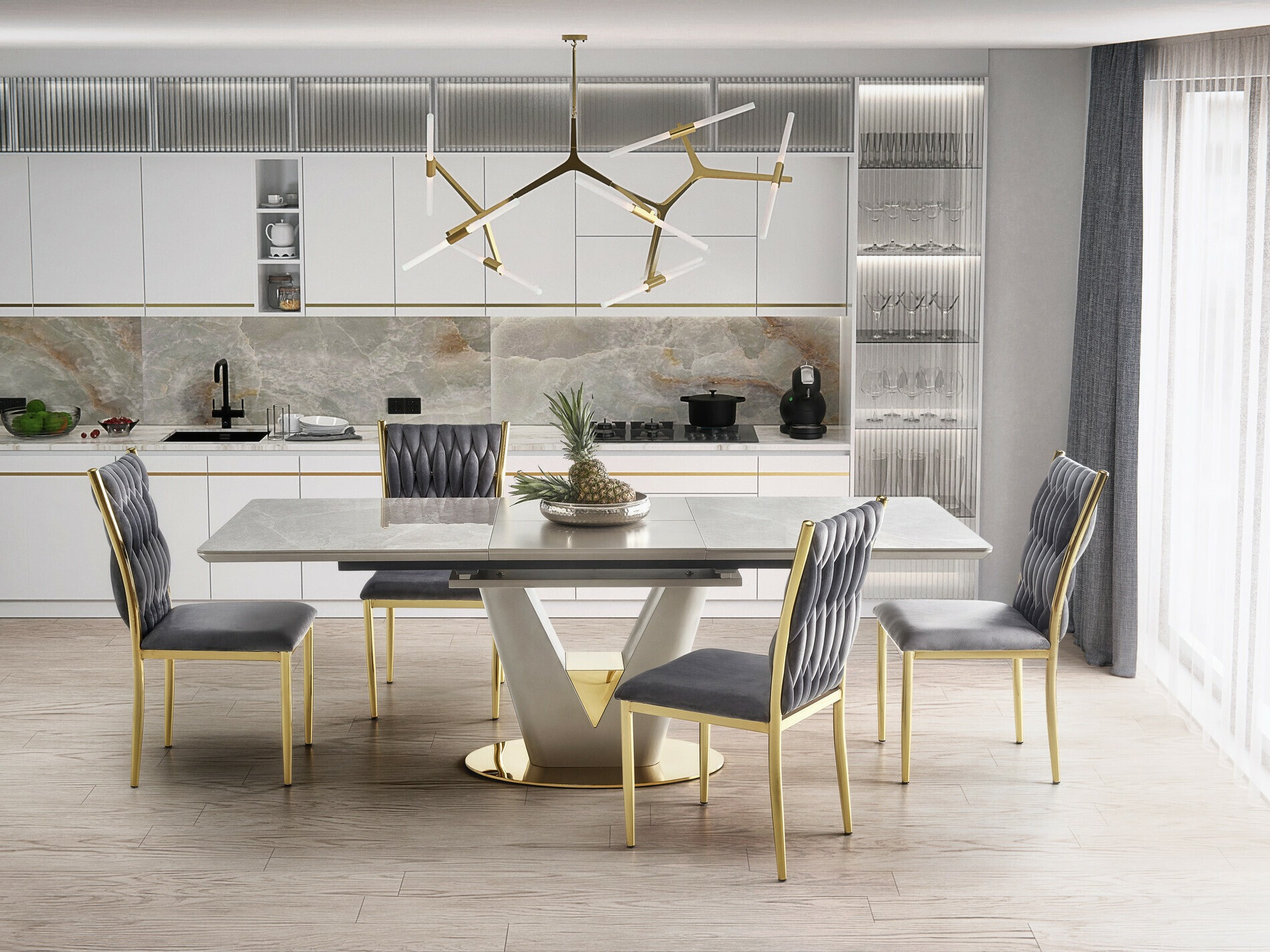 Stoel Houston 1139 (Grijs + Gouden)