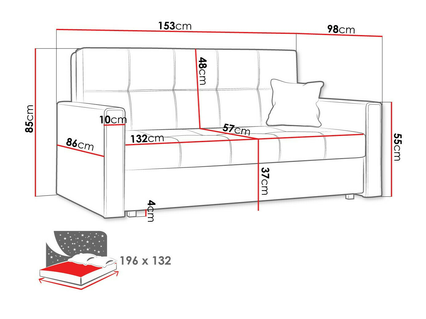 Slaapbank Columbus 106 (Manila 38)