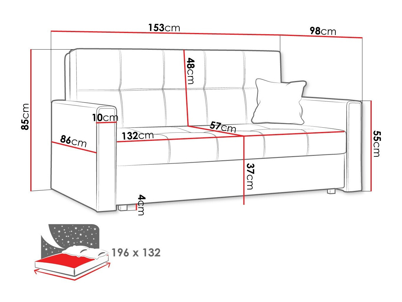 Slaapbank Columbus 106 (Spirit 03)