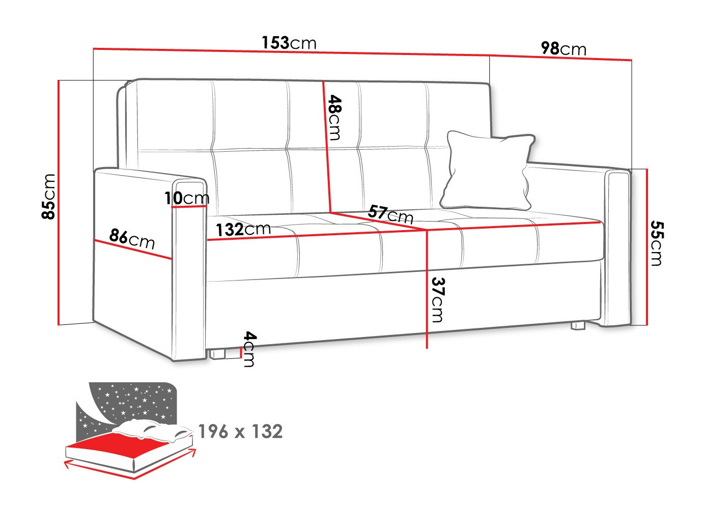 Slaapbank Columbus 106 (Spirit 11)