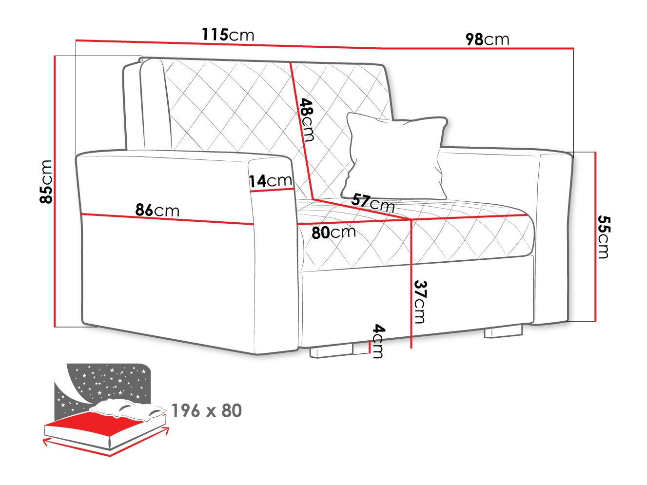 Fauteuil Columbus 145 (Zanzibar 190)