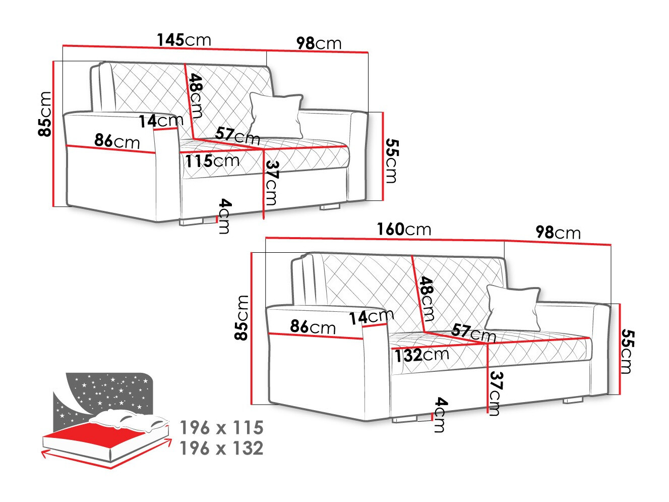 Gestoffeerde meubelset Columbus 150 (Zanzibar 182)
