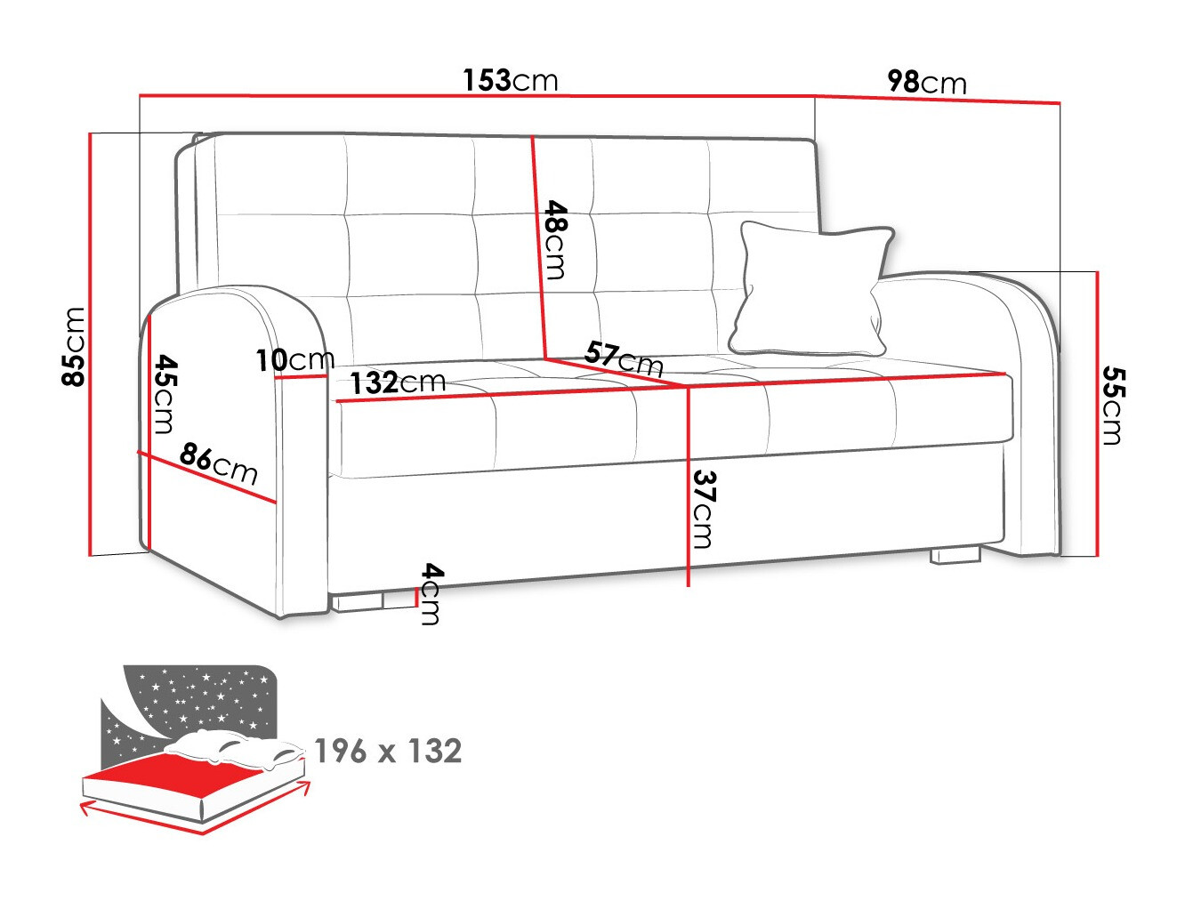 Slaapbank Columbus 116 (Kronos 26)