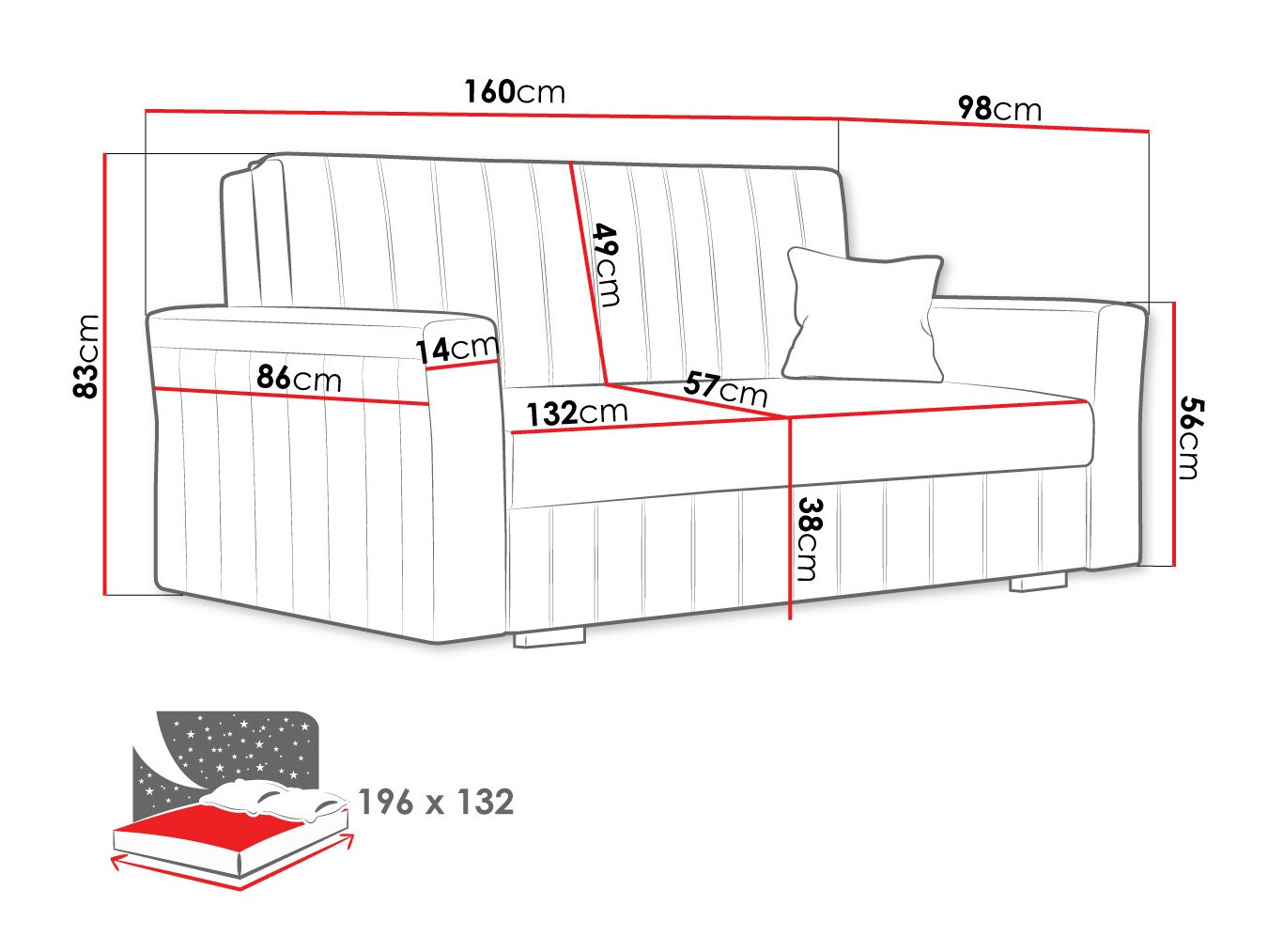 Slaapbank Columbus 137 (Kronos 07)