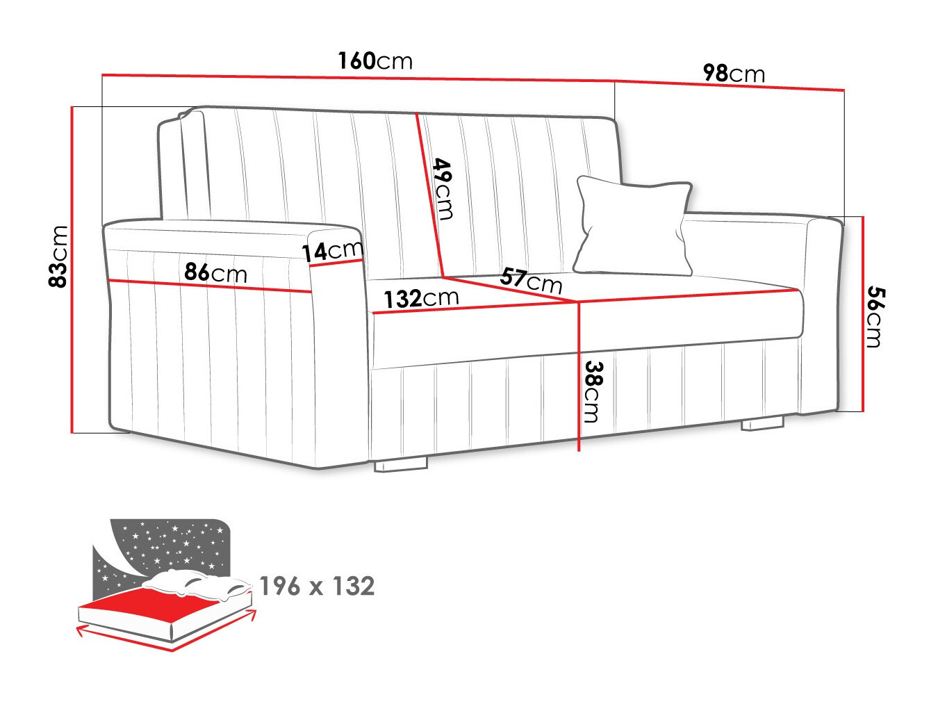 Slaapbank Columbus 137 (Paros 2)