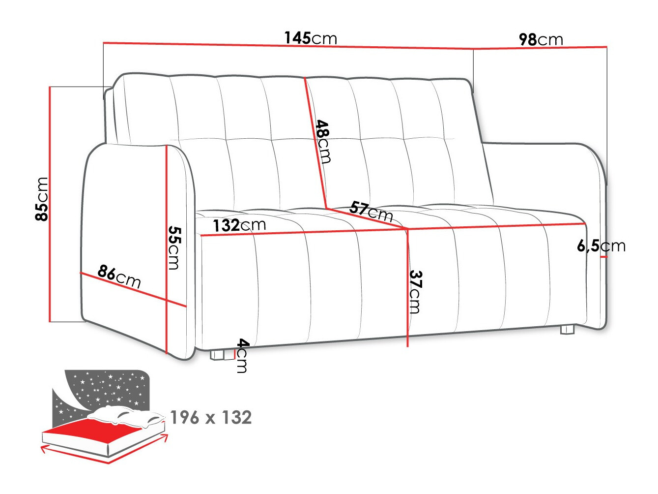 Slaapbank Columbus 178 (Country 8)