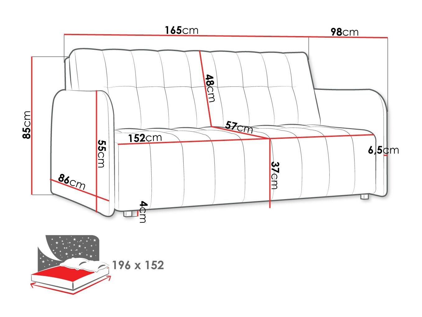Slaapbank Columbus 179 (Paros 3)