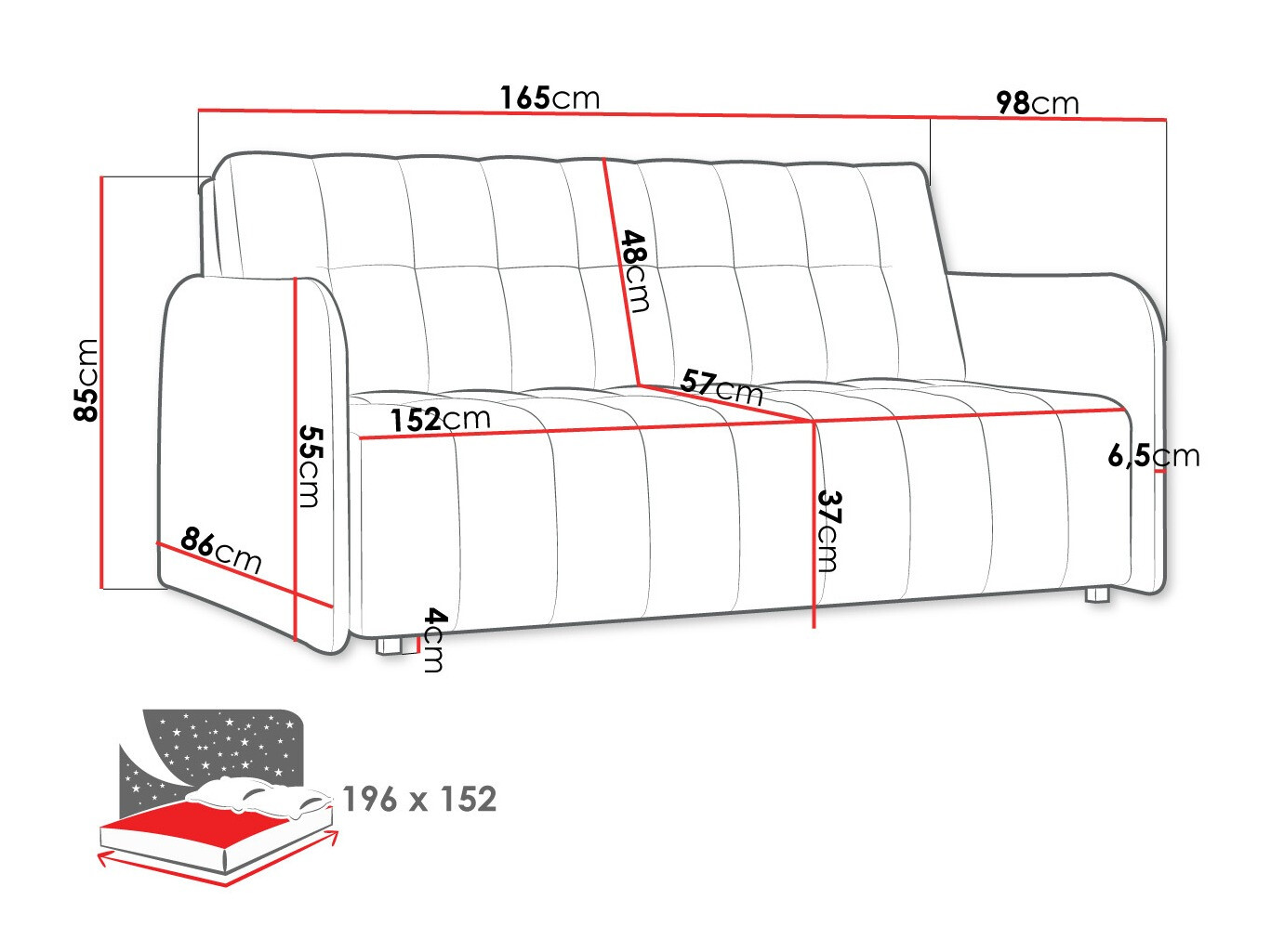 Slaapbank Columbus 179 (Paros 5)