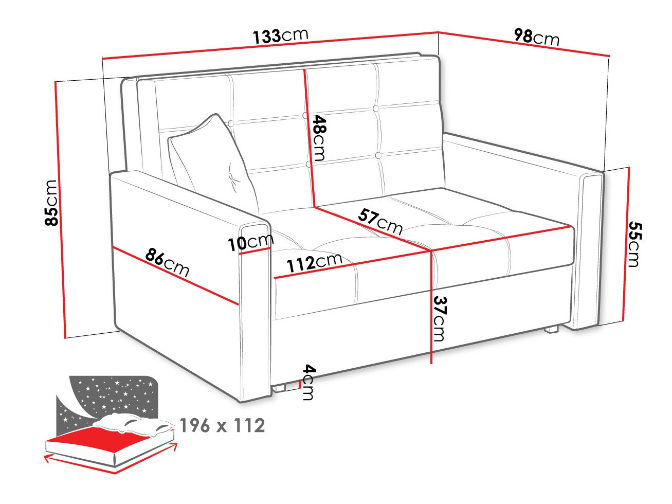 Slaapbank Columbus 100 (Tatum 276)