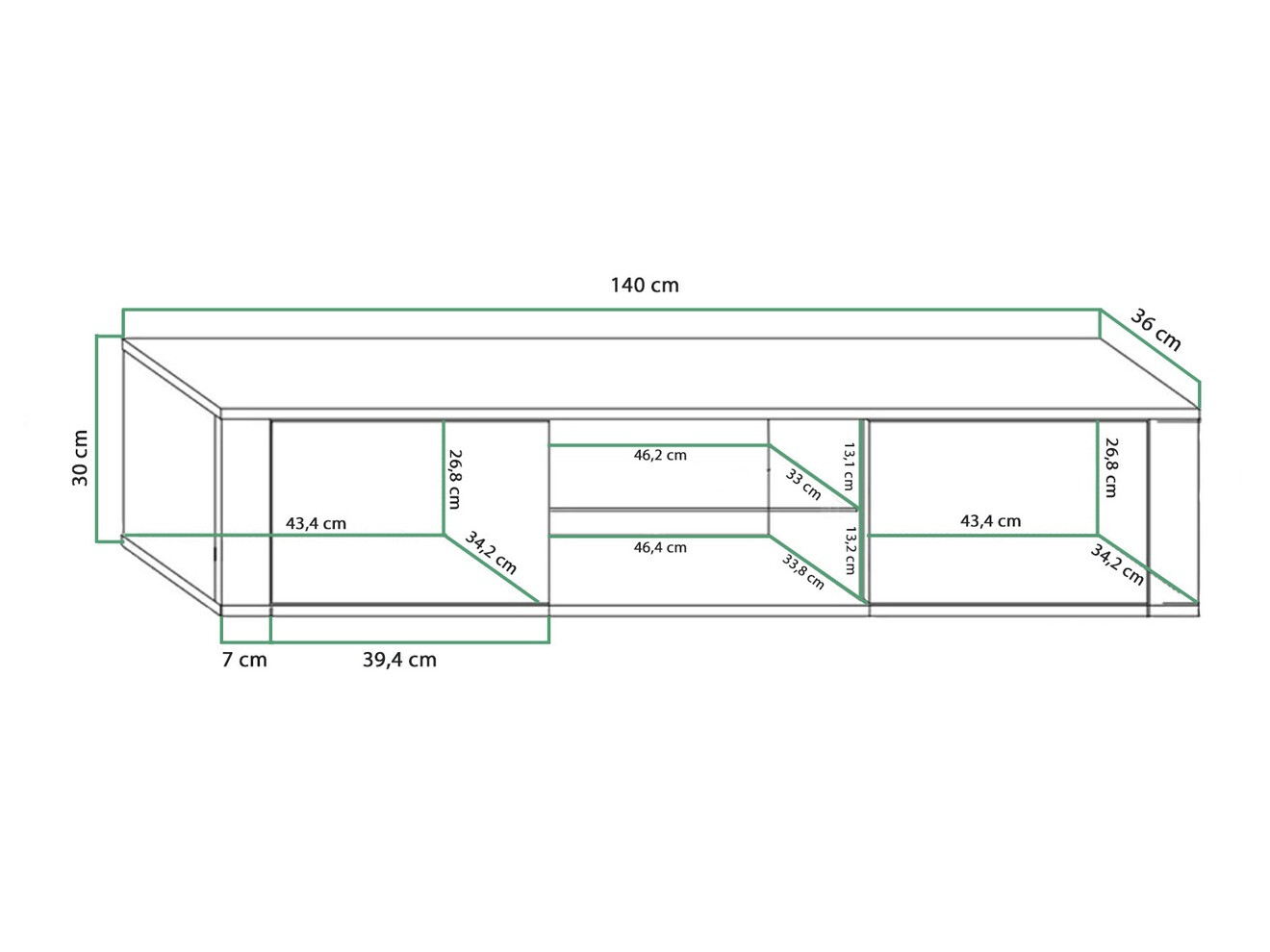 TV-meubel Gilroy 104 (Wit + Glanzend wit)
