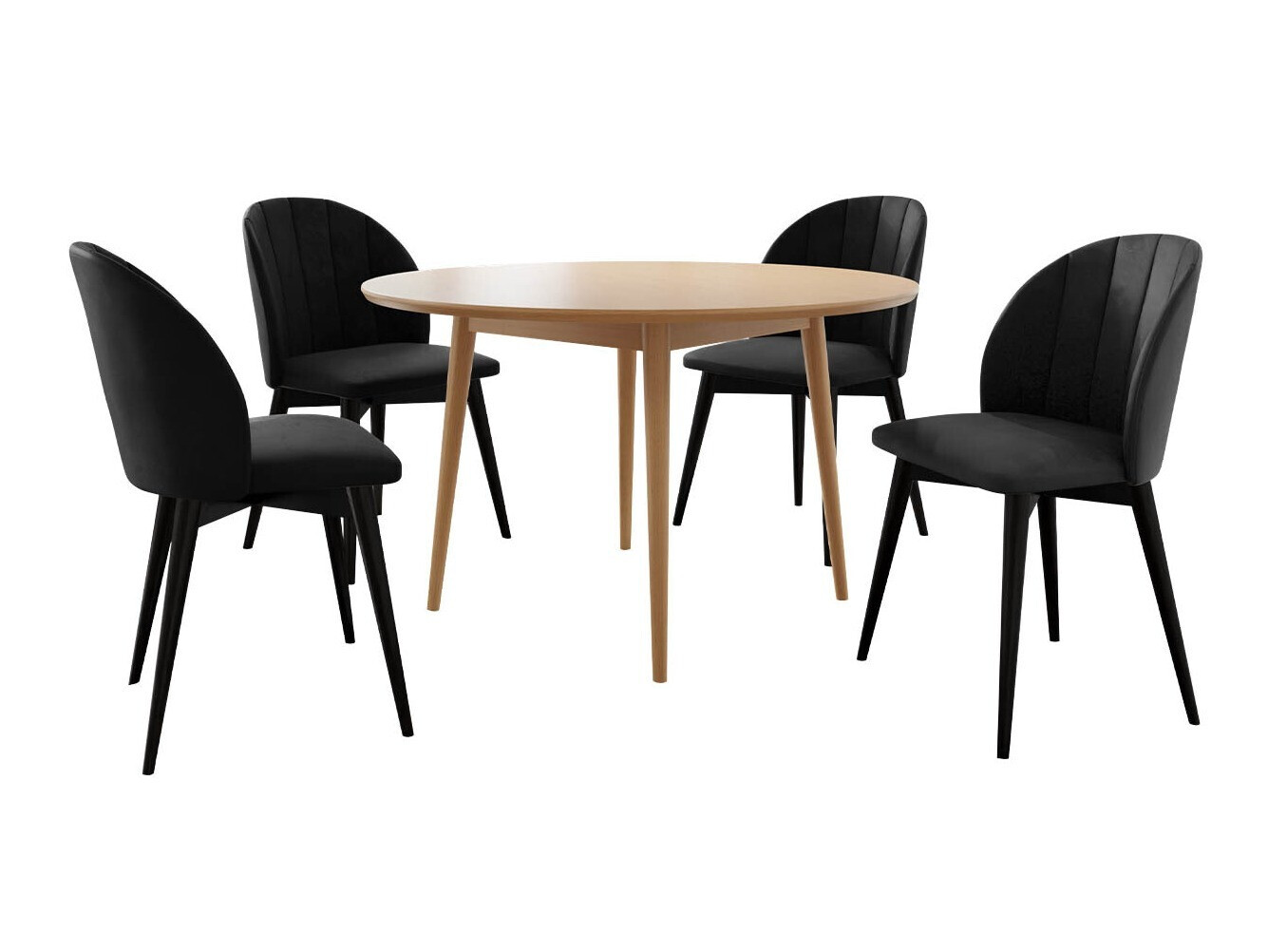 Eetkamerset Racine 127 (Zwart + Magic Velvet 2219)