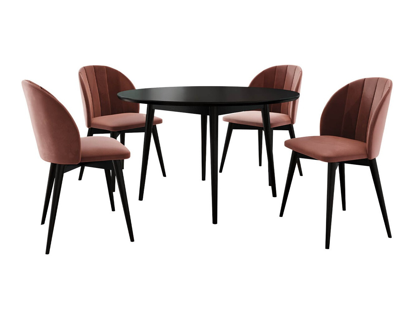 Eetkamerset Racine 127 (Zwart + Magic Velvet 2258)