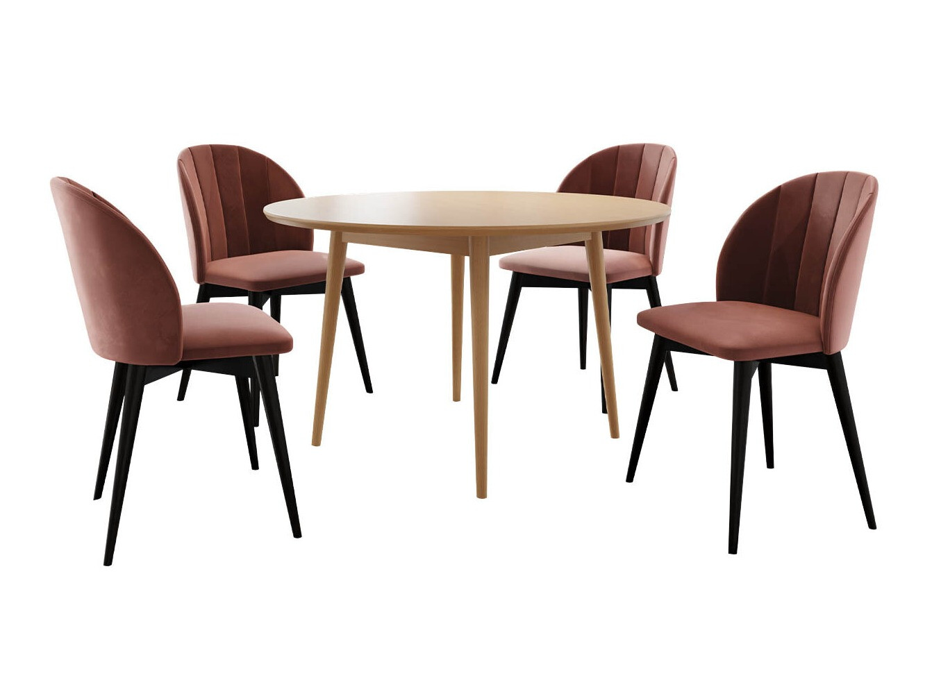 Eetkamerset Racine 127 (Zwart + Magic Velvet 2258)