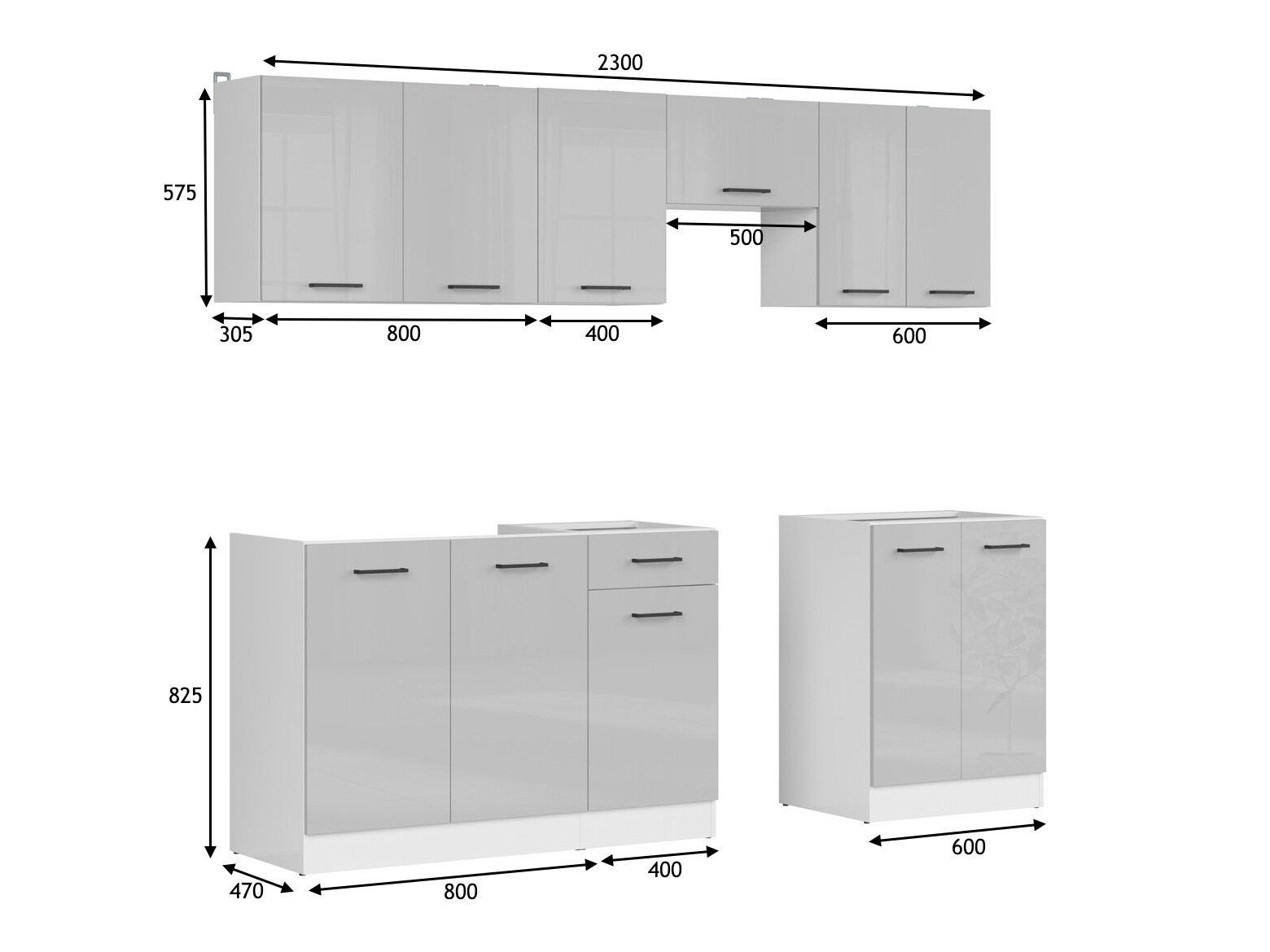 Modulaire keukenset Line Grey 119