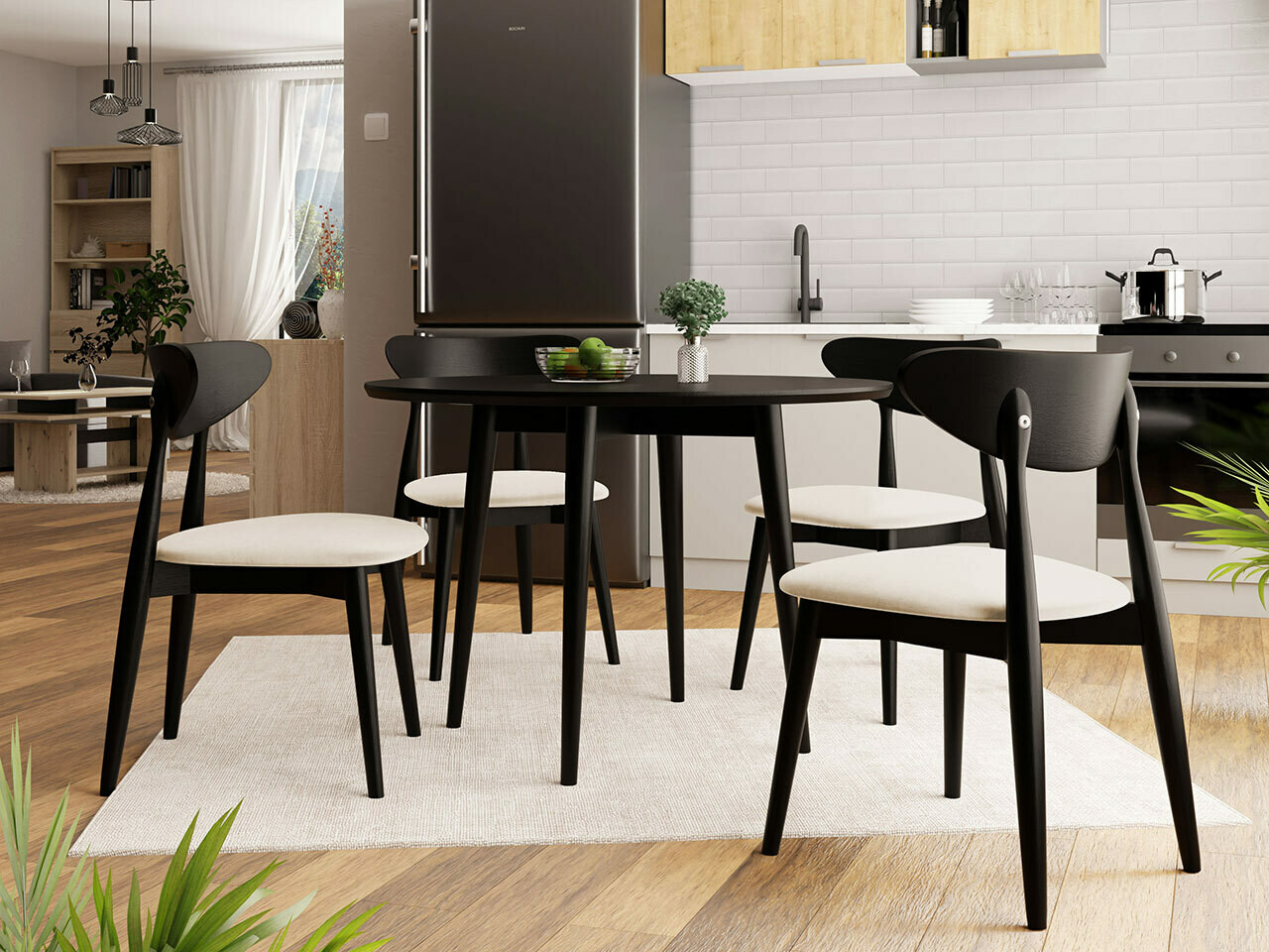 Eetkamerset Racine 124 (Zwart)