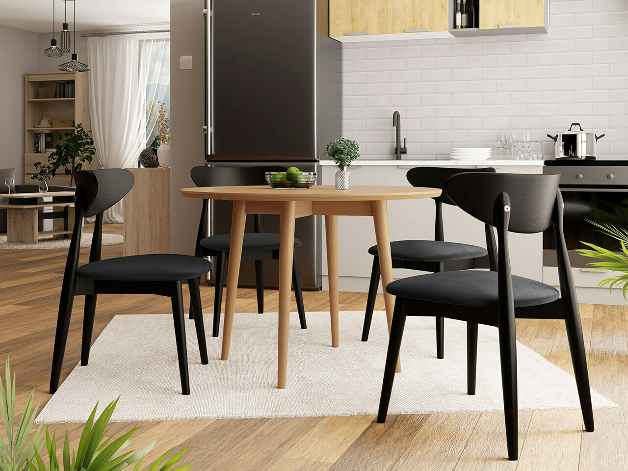 Eetkamerset Racine 124 (Zwart)