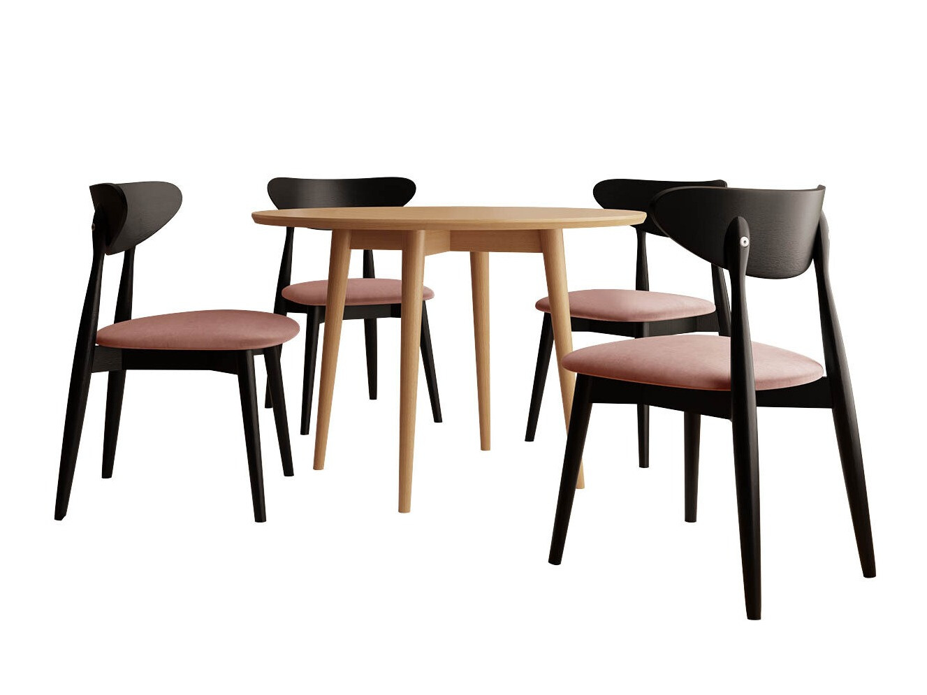 Eetkamerset Racine 124 (Zwart)