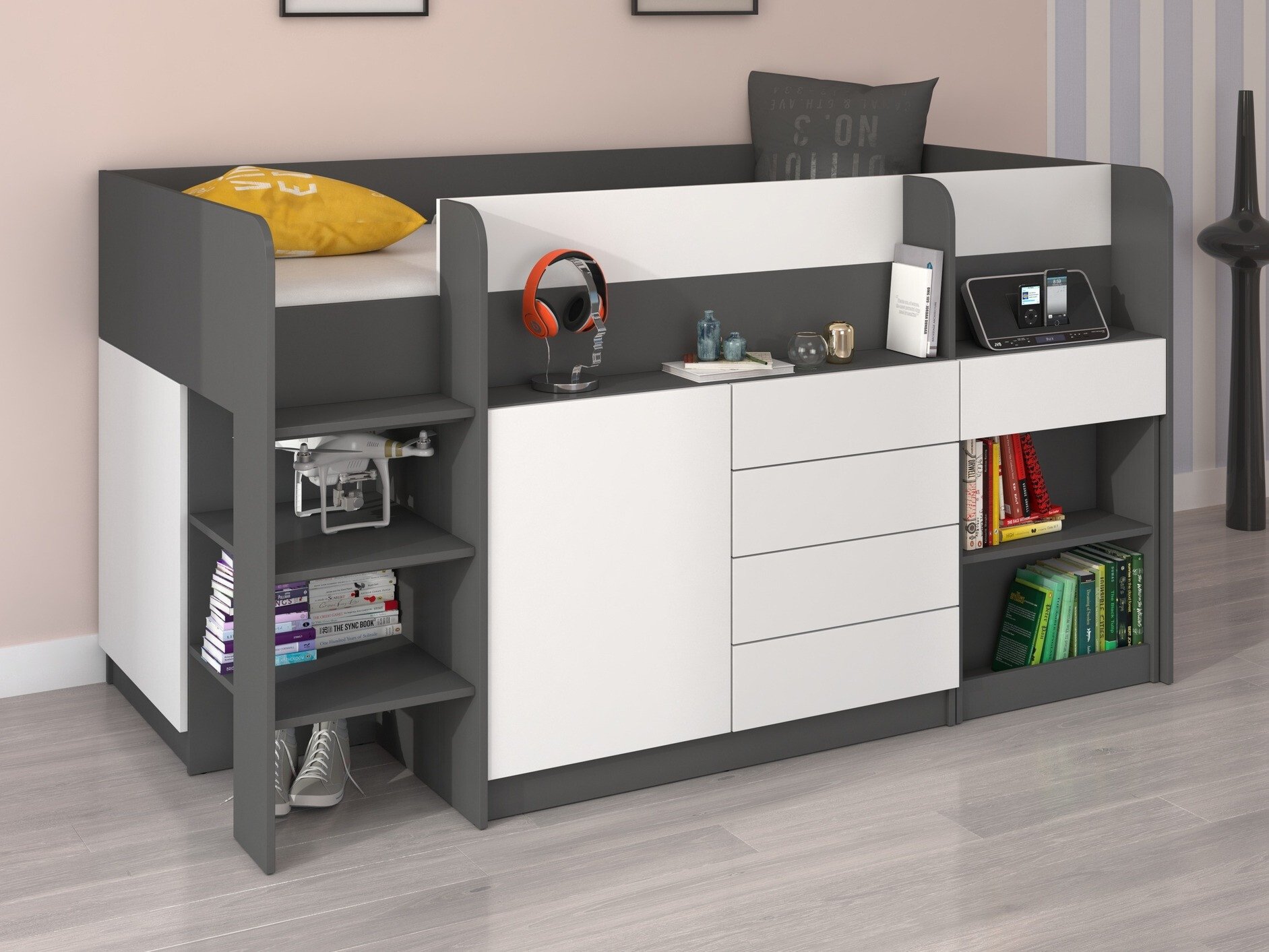 Hoogslapers Gilroy 116 (Grafiet + Wit)