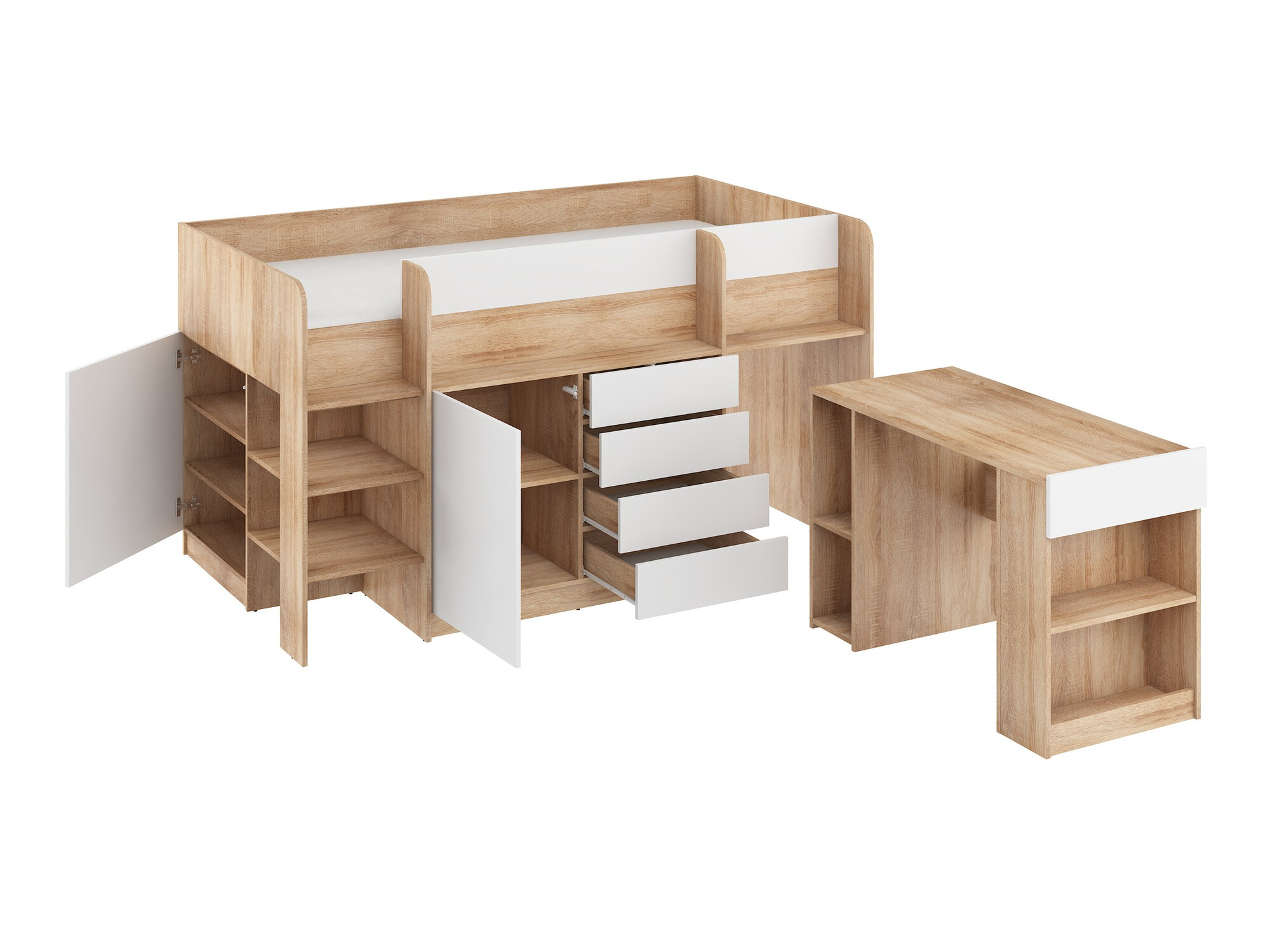 Hoogslapers Gilroy 116 (Sonoma eik + Wit)