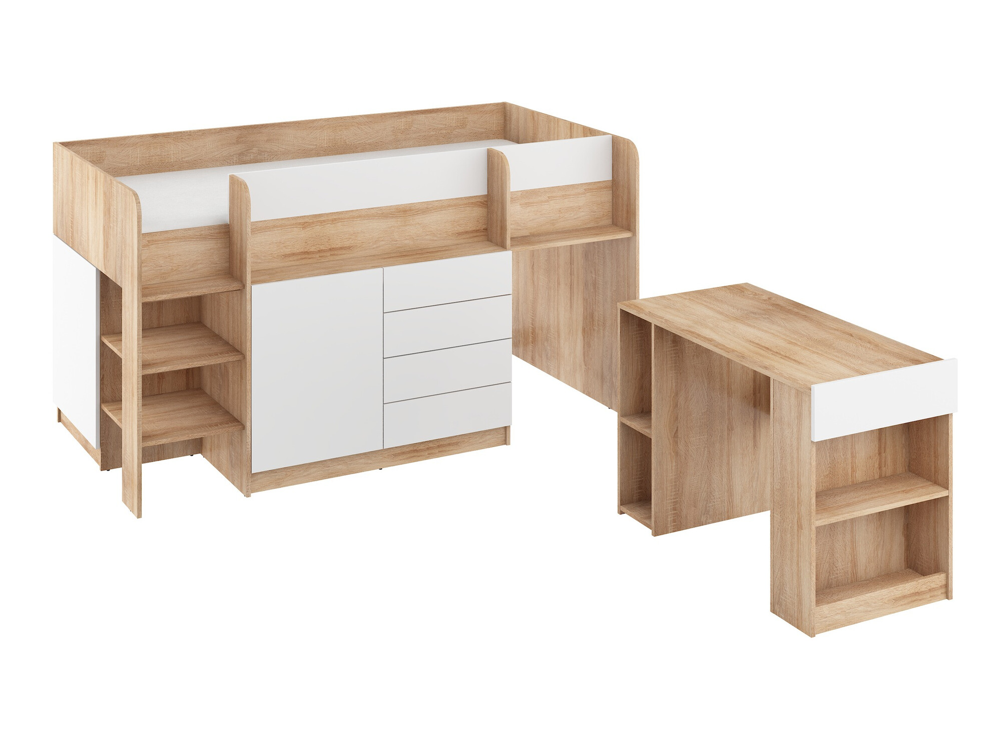 Hoogslapers Gilroy 116 (Sonoma eik + Wit)