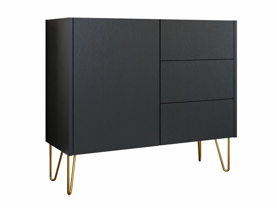 Ladekast Levdale 100 (Grafiet + Zwart marmer)