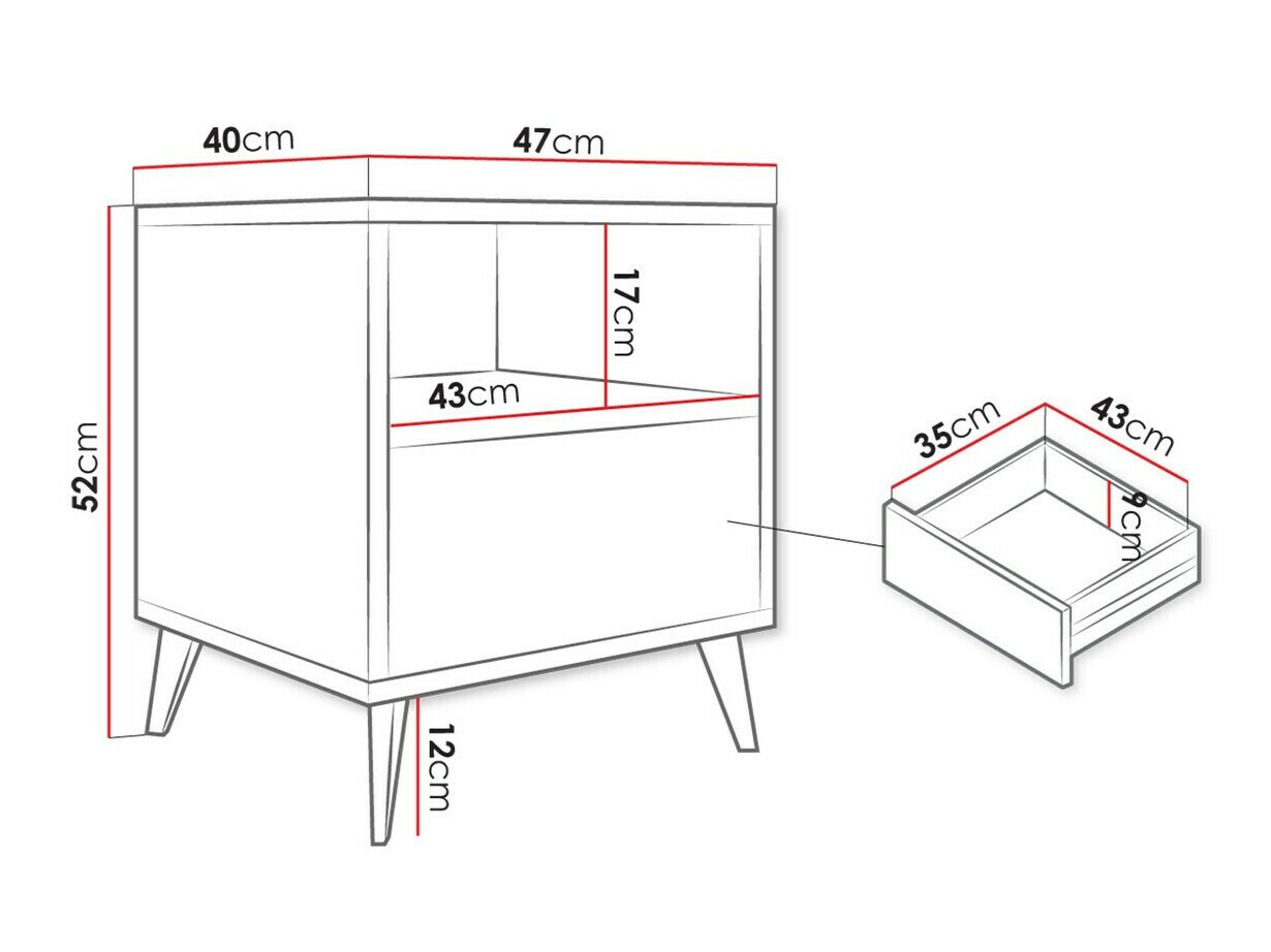Nachtkastje Comfivo Lomcali 107
