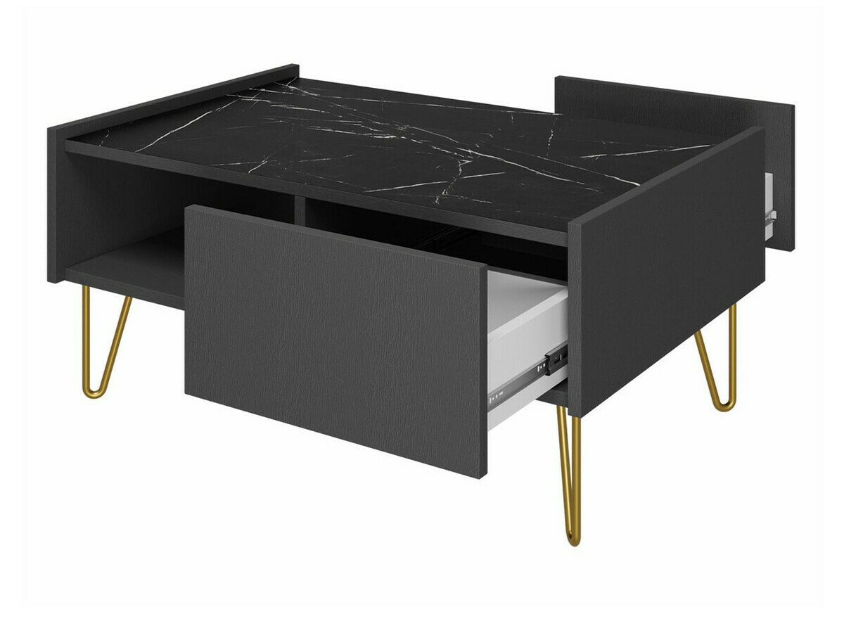 Salontafel Levdale 102 (Grafiet + Zwart marmer)