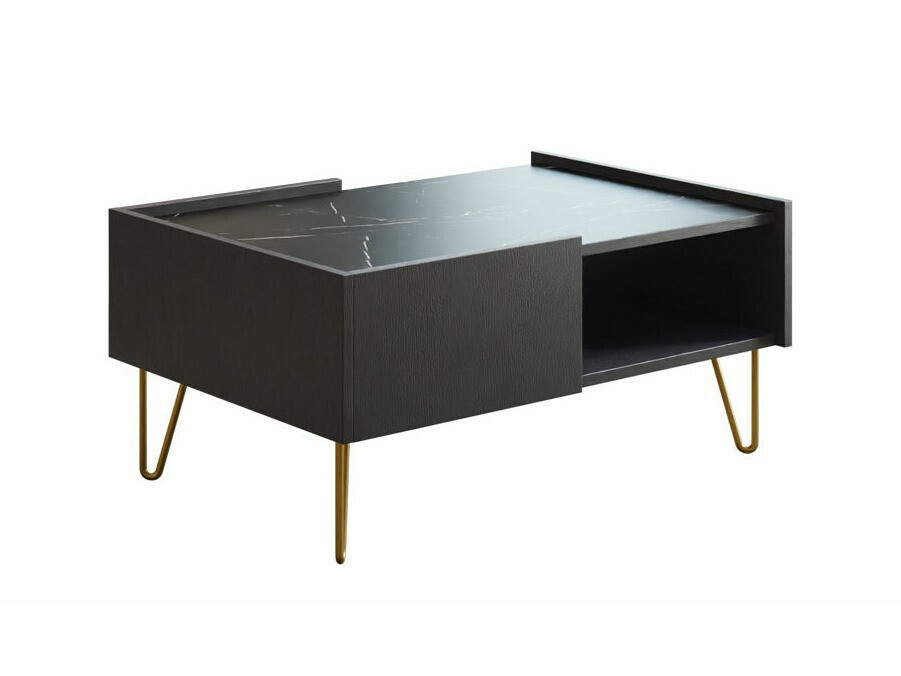 Salontafel Levdale 102 (Grafiet + Zwart marmer)