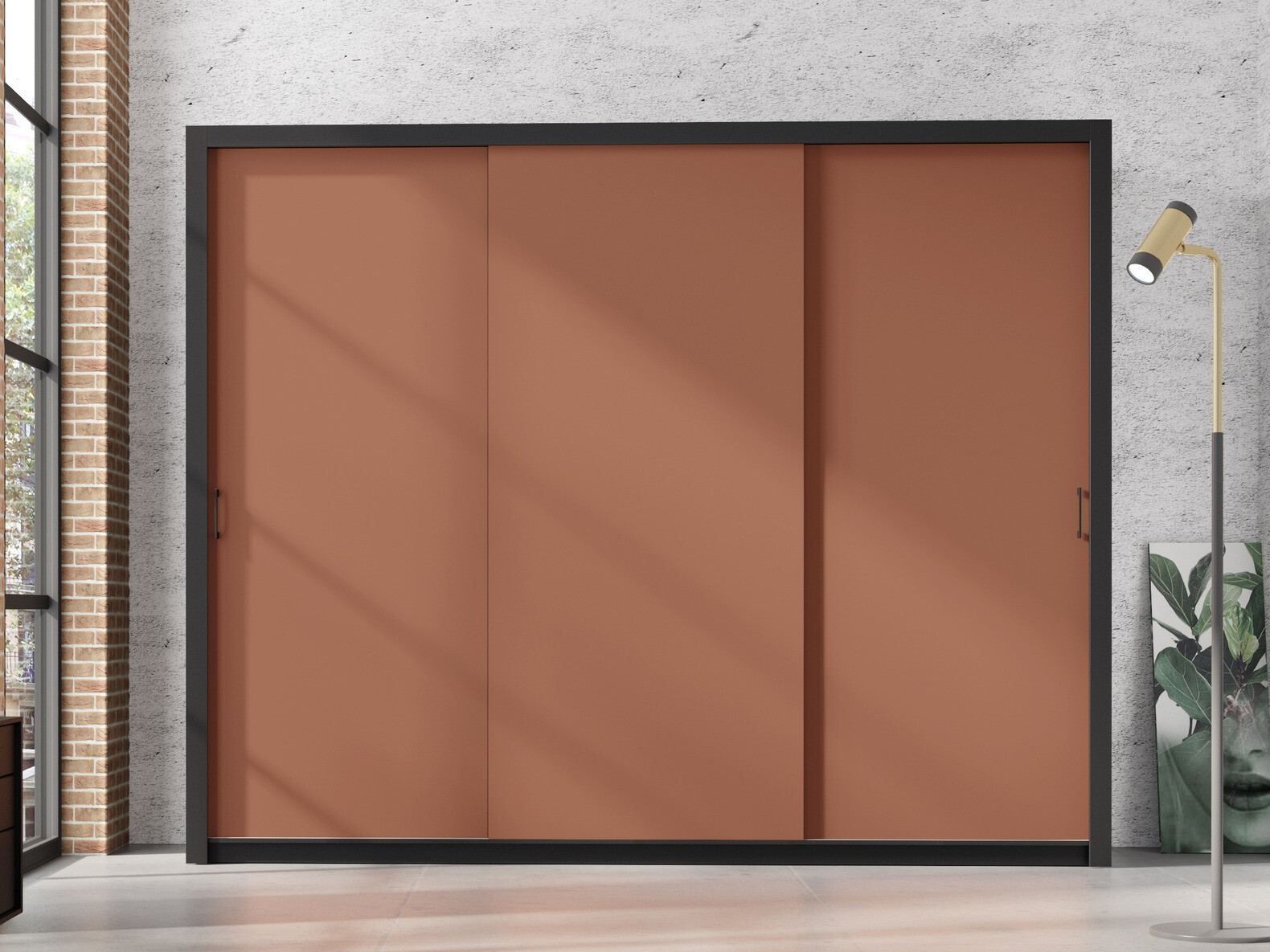 Kledingkast Murrieta 193 (Zwart + Bruin)