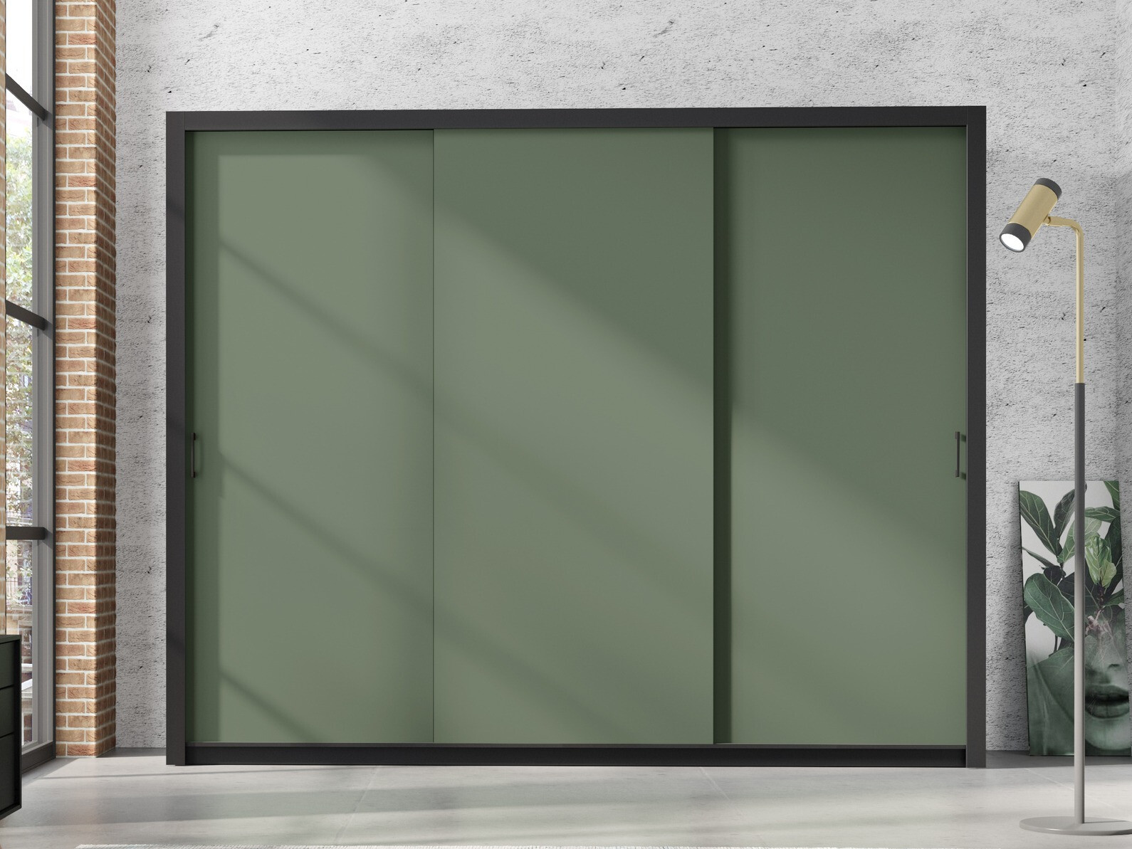 Kledingkast Murrieta 193 (Zwart + Groen)