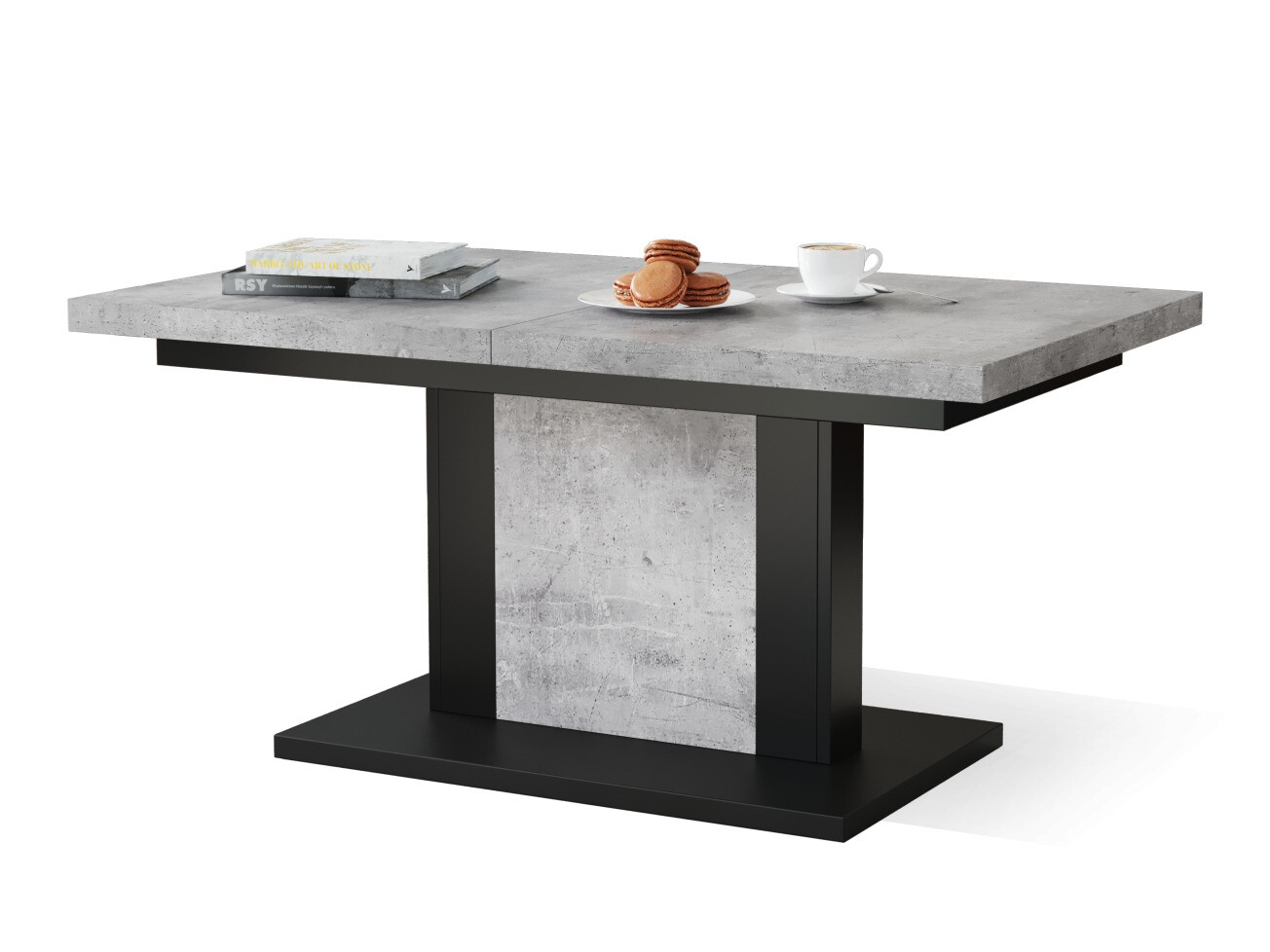 Transformeerbare salontafel Glendale 103 (Beton + Zwart)