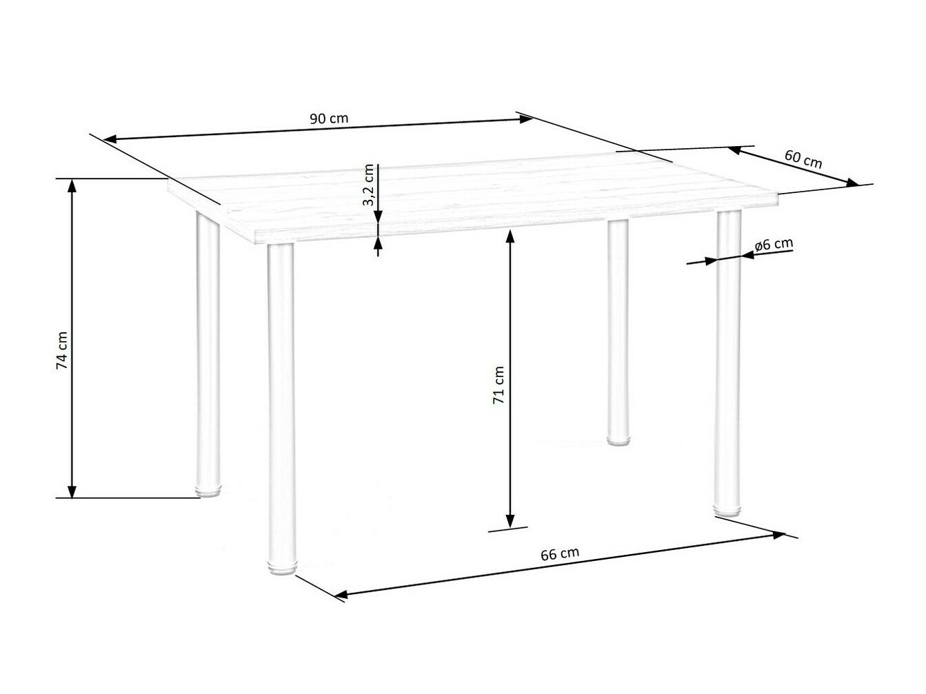 Tafel Houston 1062 (Wotan eik + Zwart)