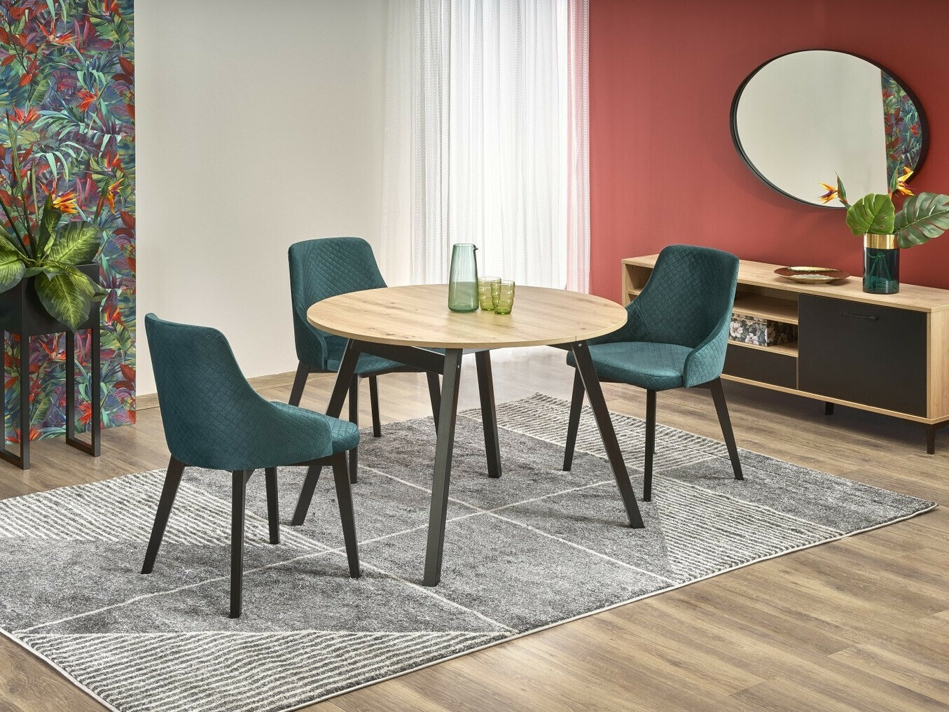 Tafel Houston 981 (Artisan eiken + Zwart)