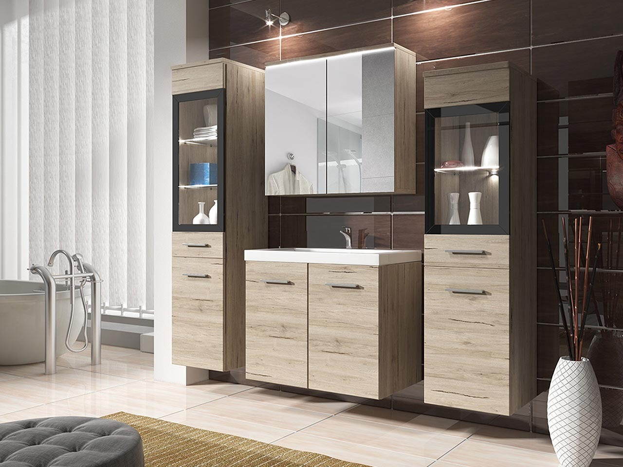 Badkamerset Sarasota 140 (San Remo eik)