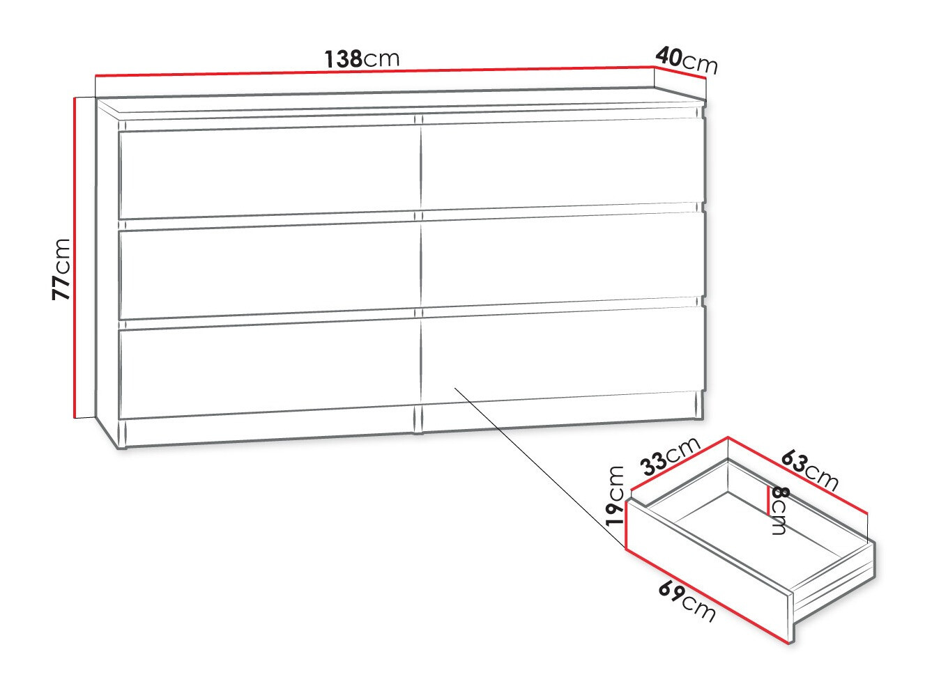 Ladekast Comfivo 161 (Zwart)