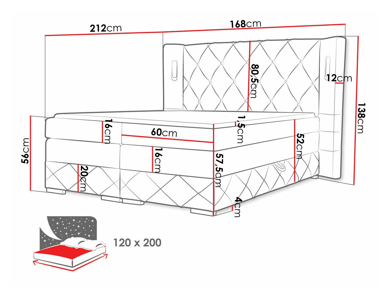 Boxspring Historia (Kameleon 48)