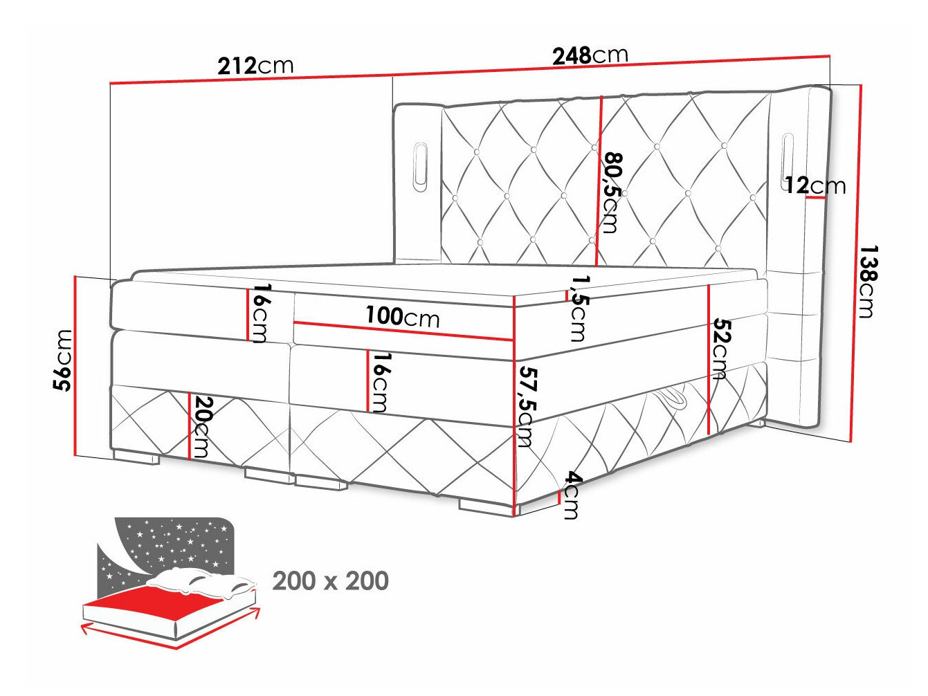 Boxspring Historia (Kameleon 84)