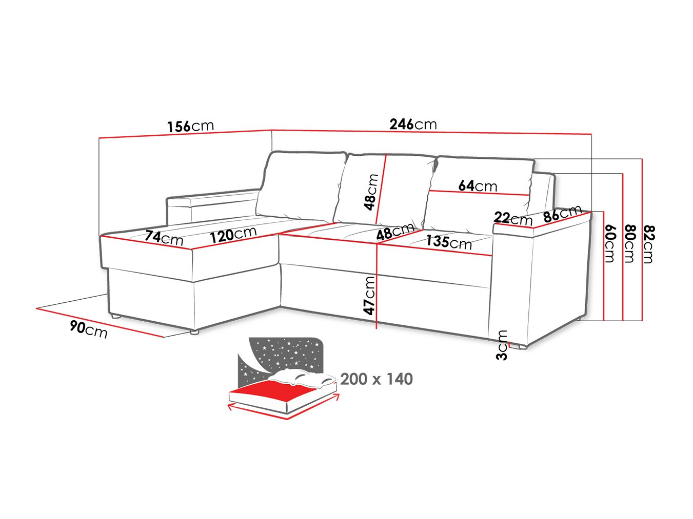 Hoekbank Providence 149 (Caldo 03)