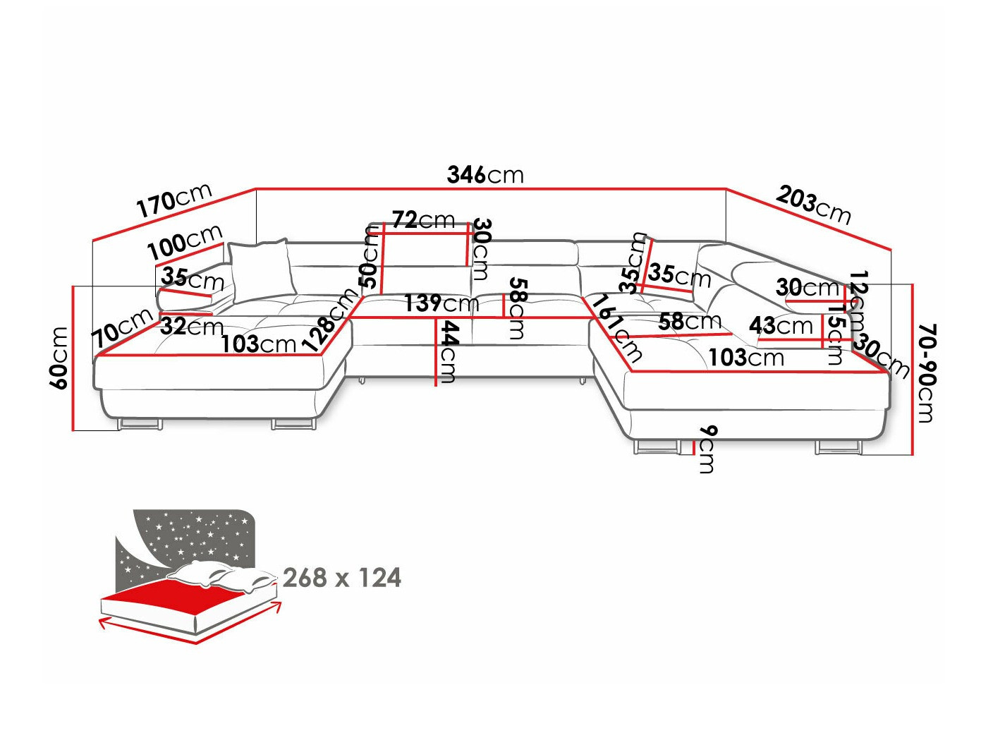 Hoekbank Comfivo Eliferu 103 (Soft 029 + Lux 05)