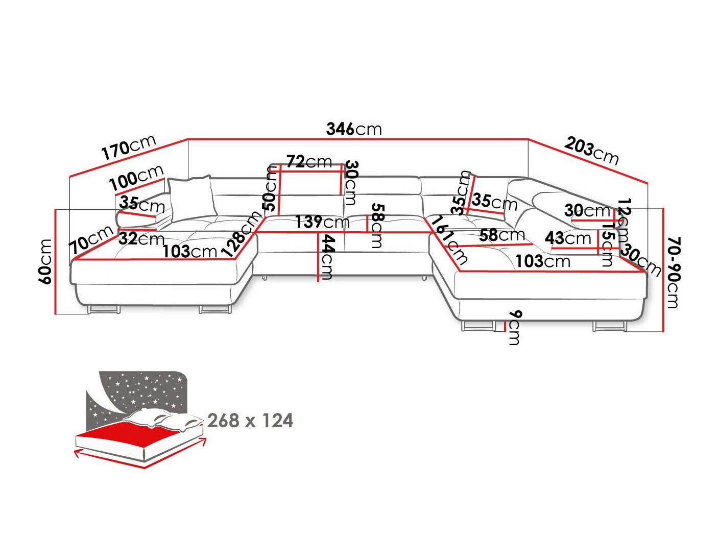Hoekbank Comfivo Eliferu 103 (Soft 066 + Lux 03)