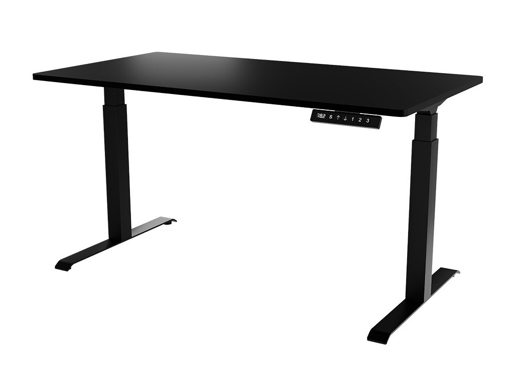 In hoogte verstelbaar bureau Charlotte 195 (Zwart)