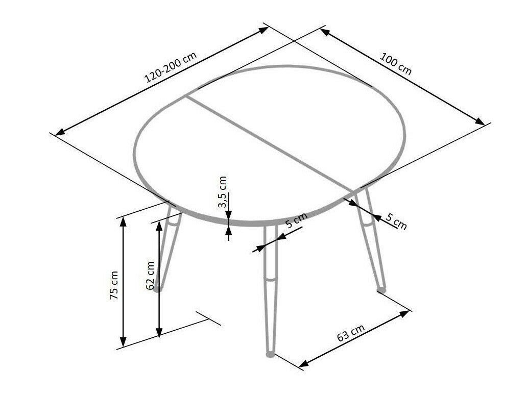 Tafel Houston 567 (Wit + Eiken honing)
