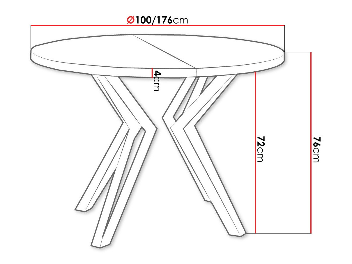 Tafel Oswego 111 (Wit + Zwart)